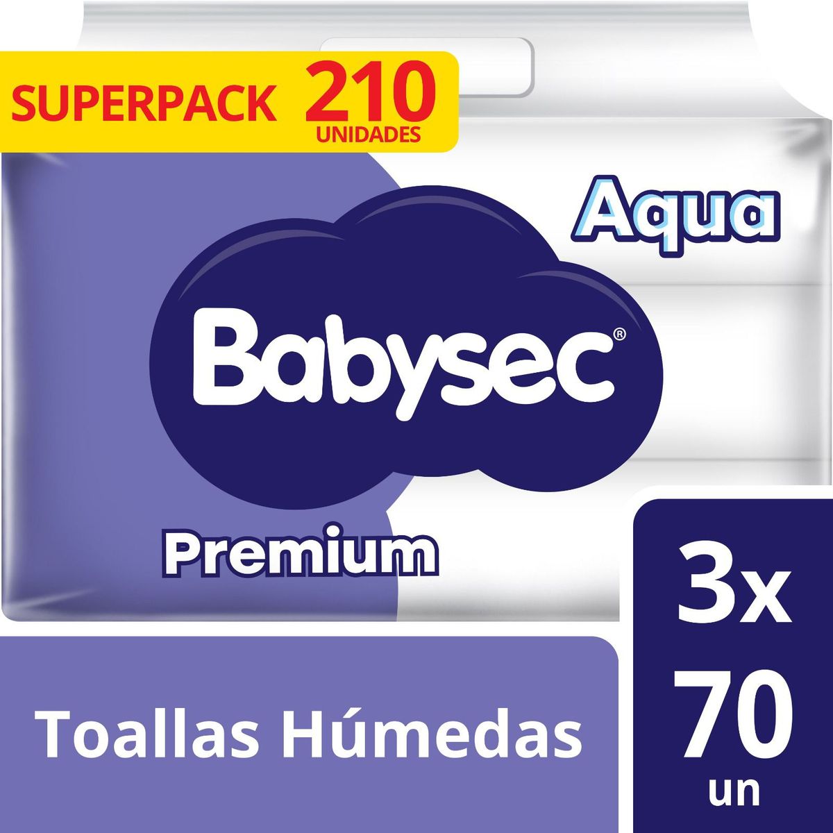 BABYSEC - Toallitas Húmedas Babysec Premium Aqua Empaque 210 Und