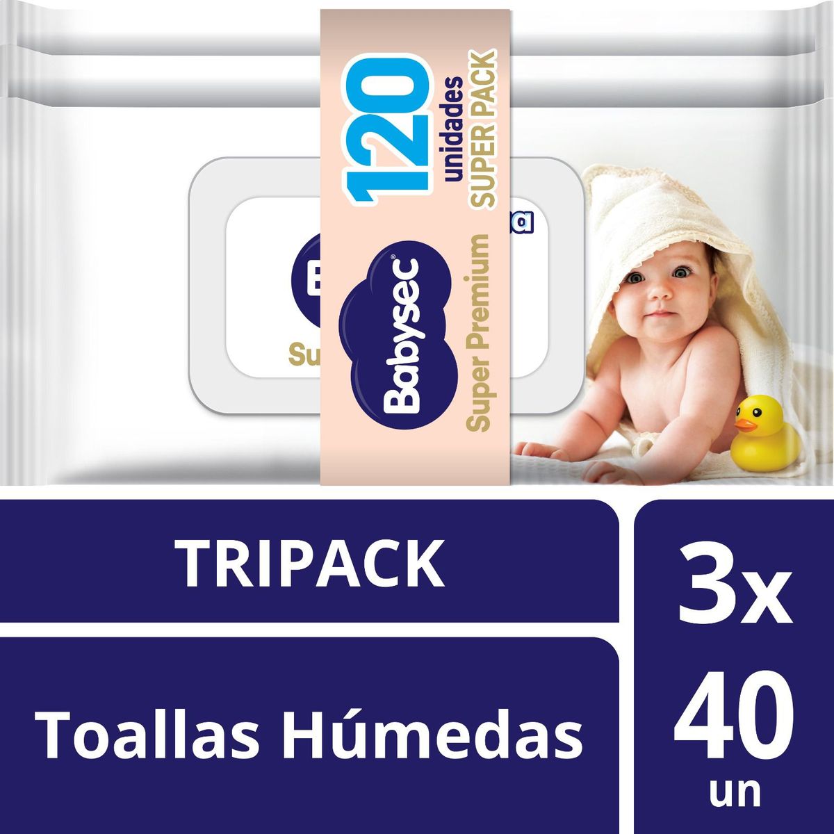 BABYSEC - Toallitas Húmedas Babysec Súper Premium Aqua Empaque 120 Und
