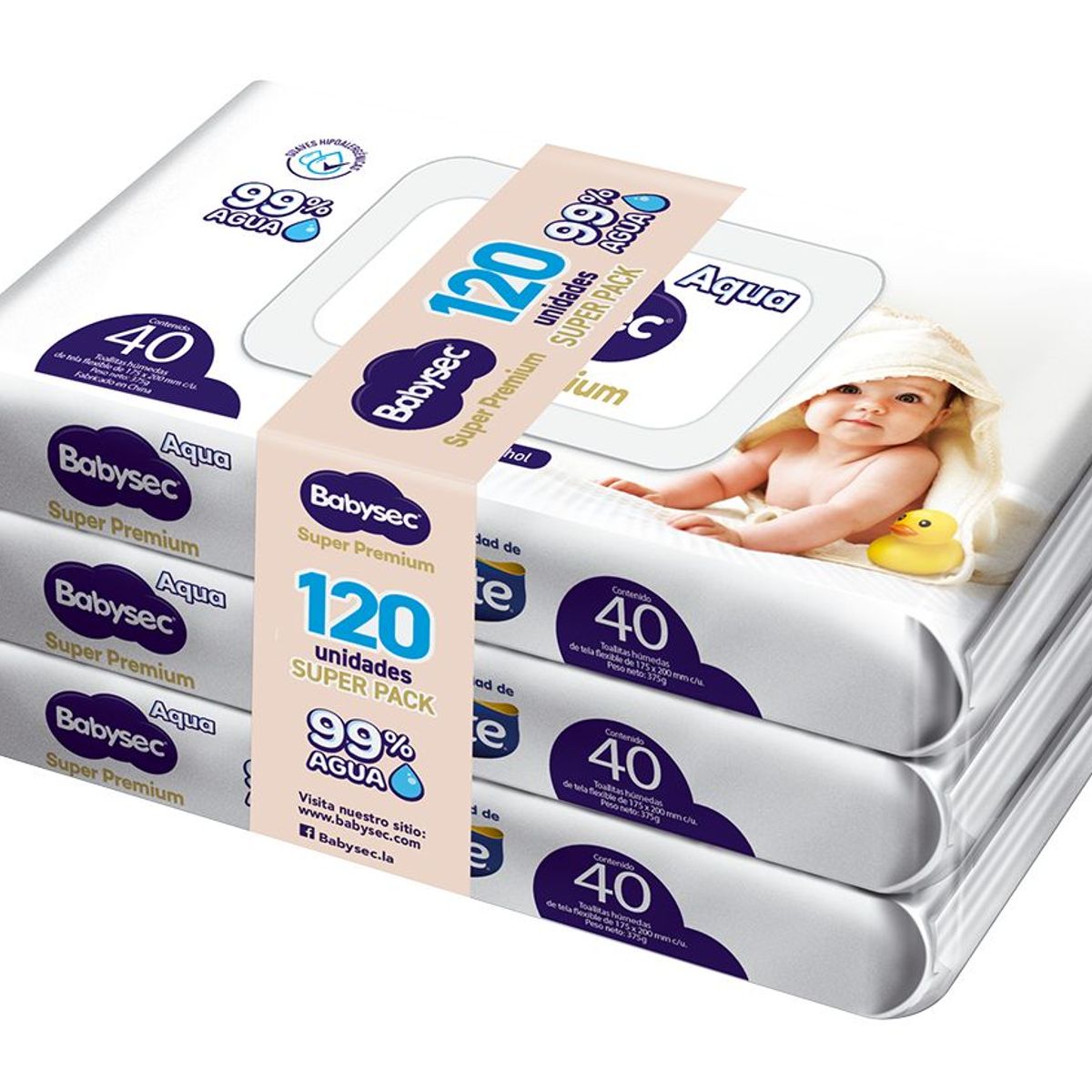 BABYSEC - Toallitas Húmedas Babysec Súper Premium Aqua Empaque 120 Und