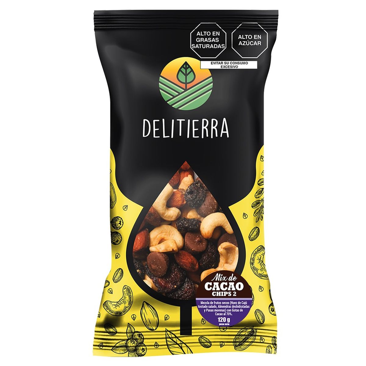 DELITIERRA - Mix Cacao Frutos Secos Delitierra Empaque 120 g