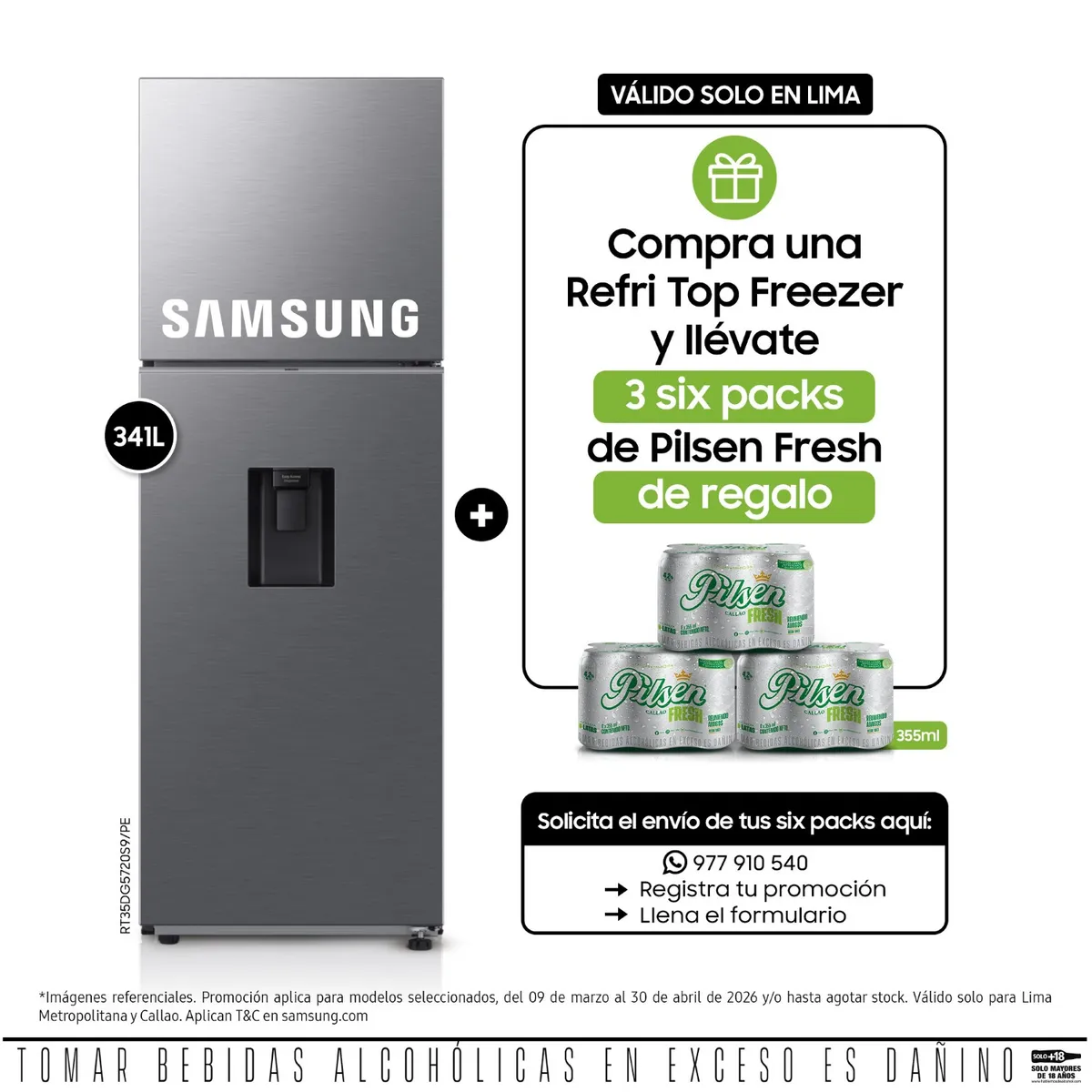 SAMSUNG - Refrigeradora Top Mount Freezer 341 L Silver Cdisp
