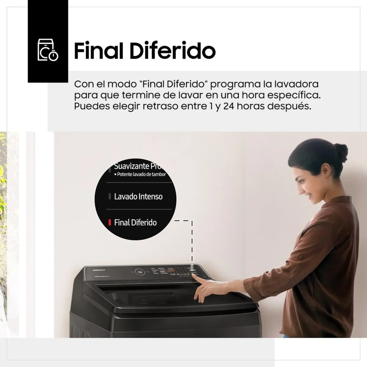 SAMSUNG - Lavadora Ecobubble 17 Kg Negro