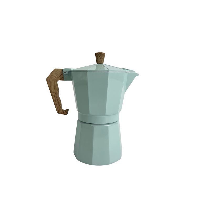 Casa Joven - Cafetera de Aluminio Mango Madera Esmeralda