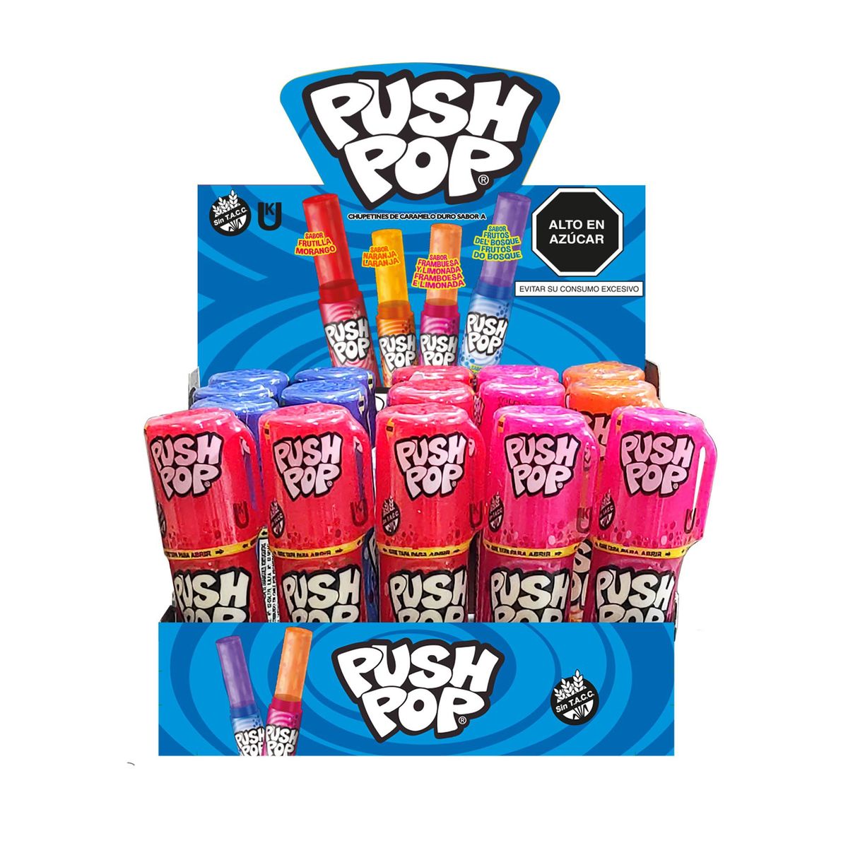 TOPPS - Chupetines de Caramelo Push Pop Display 20 Und