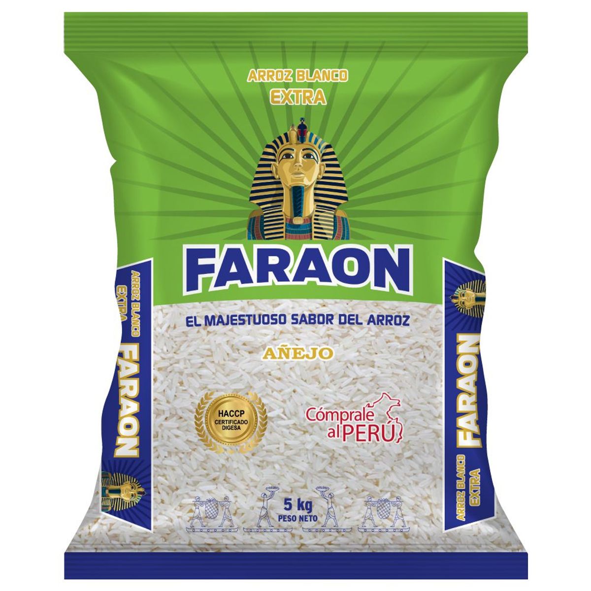 FARAON - Arroz Blanco Añejo Faraon Verde Bolsa 5 Kg