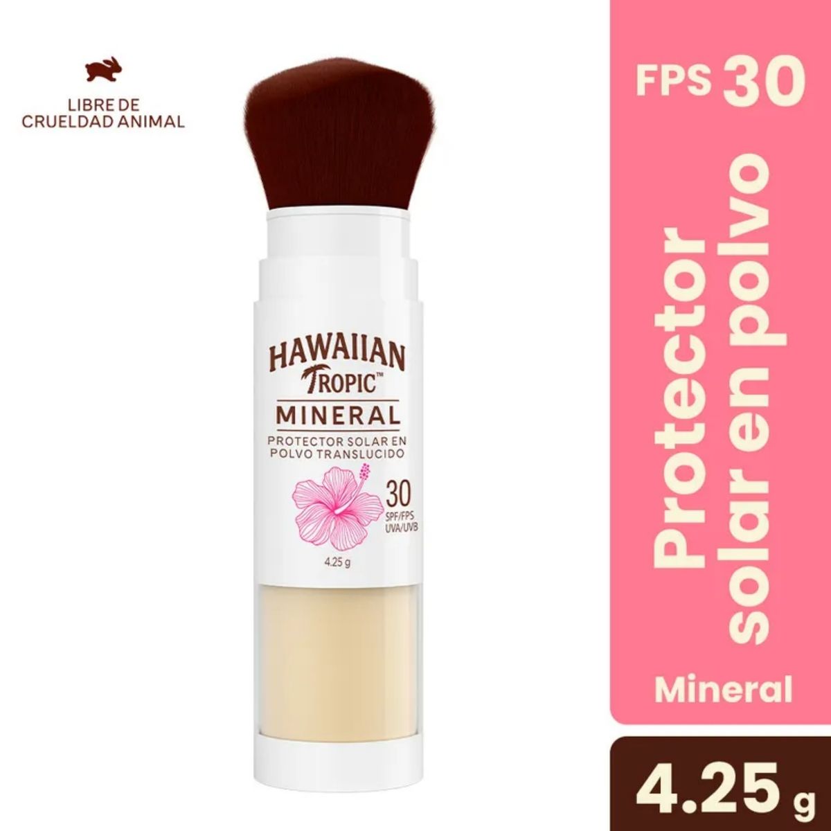 HAWAIIAN TROPIC - Protector Solar en Brocha Hawaiian Tropic Mineral FPS30 Envase 4.25 g