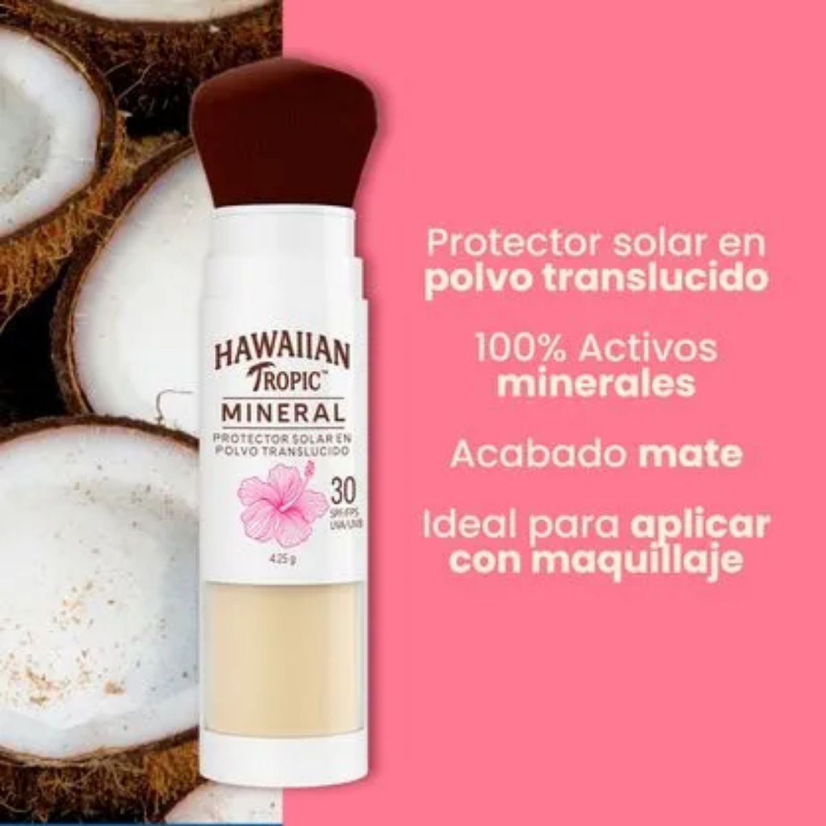 HAWAIIAN TROPIC - Protector Solar en Brocha Hawaiian Tropic Mineral FPS30 Envase 4.25 g