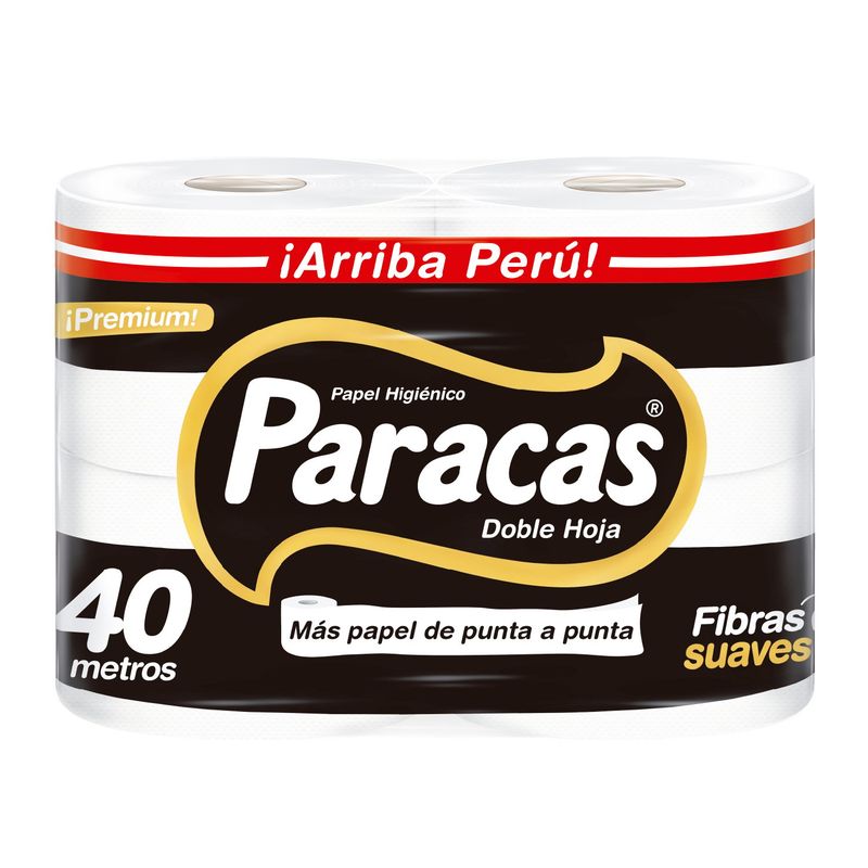 PARACAS - Papel Higiénico Paracas Doble Hoja Black Pack 4 Rollos