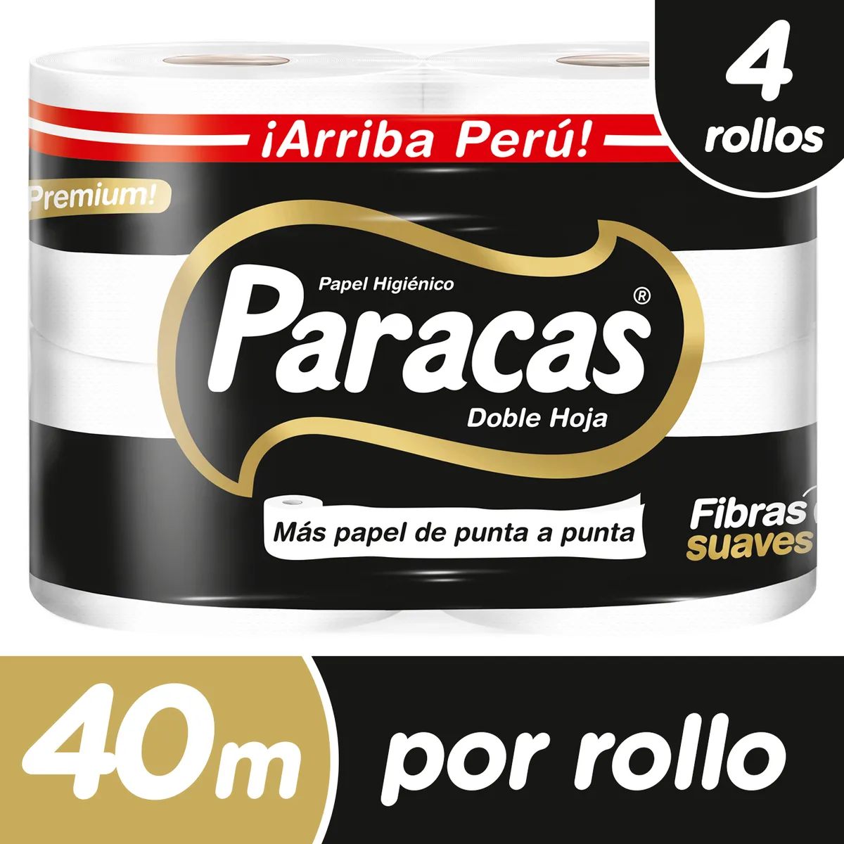 PARACAS - Papel Higiénico Paracas Black Empaque 4 Und