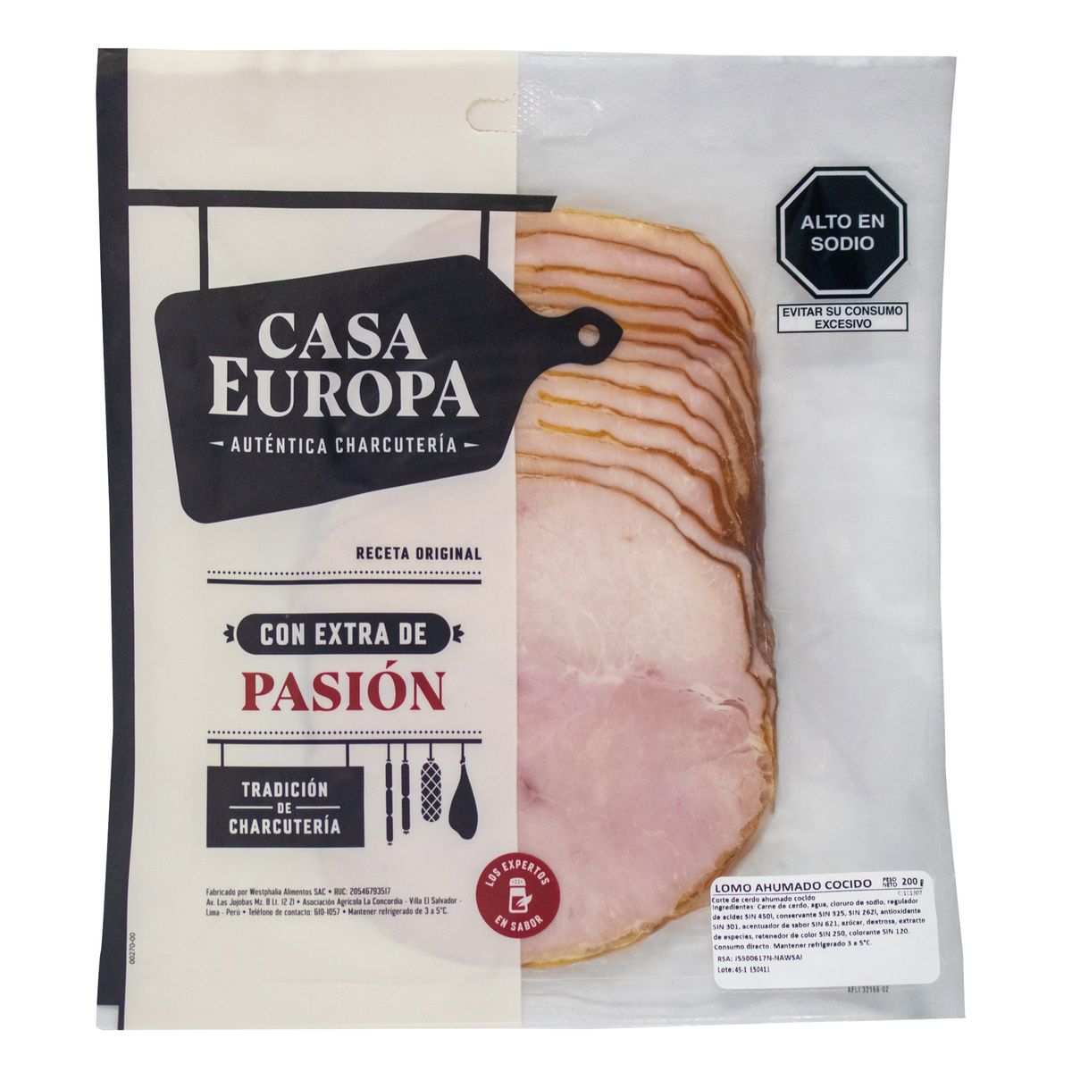 CASA EUROPA - Lomo Ahumado Cocido Casa Europa Empaque 200 g