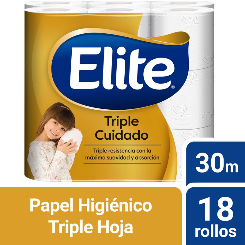 ELITE - Papel Higiénico Elite Triple Hoja Pack 18 Rollos