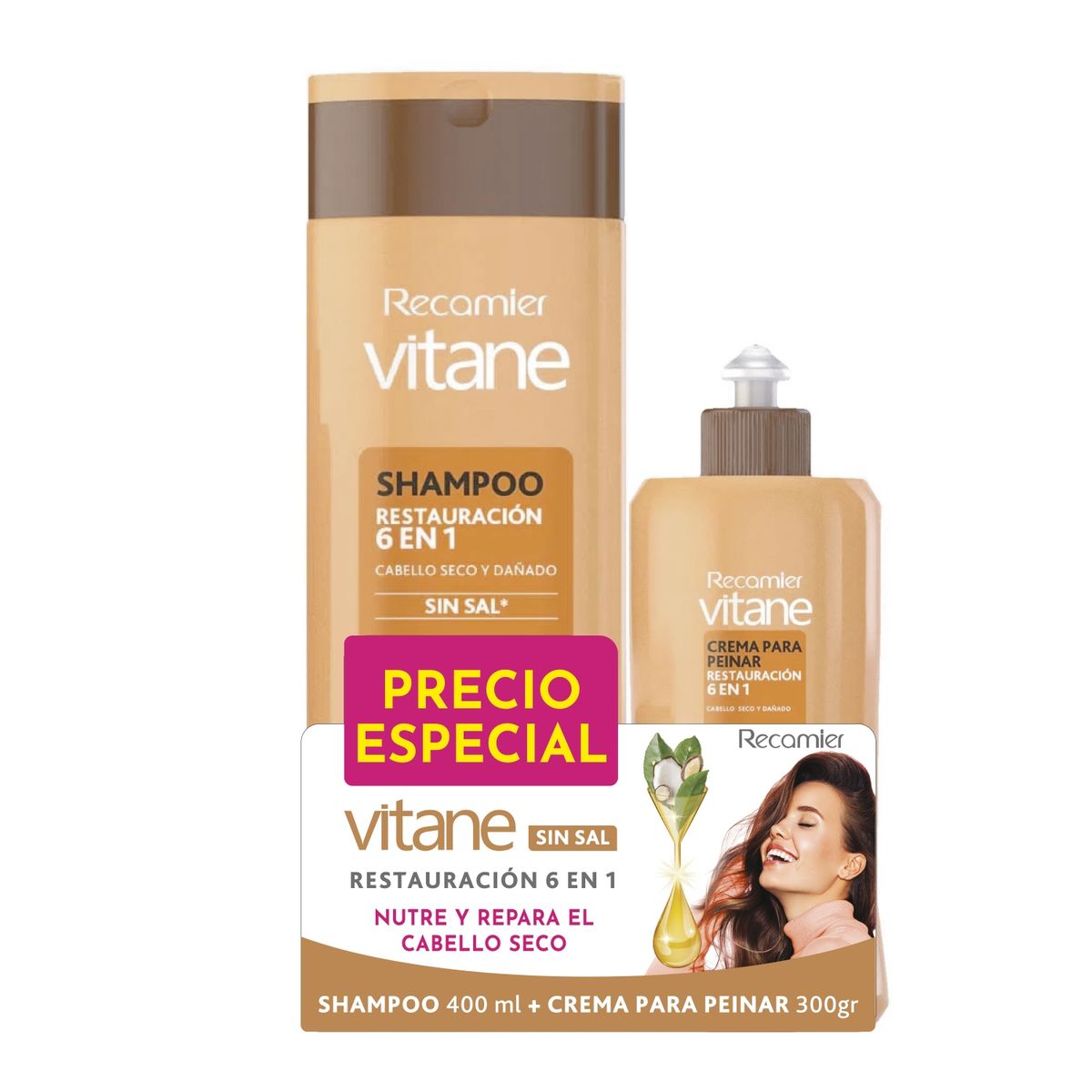 VITANE - Pack Vitane Restauración Shampoo + Crema para Peinar