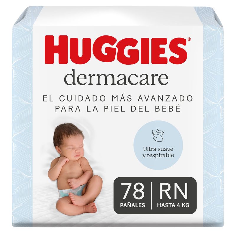 HUGGIES - Pañales Huggies Dermacare Recién Nacido Empaque 78 Und