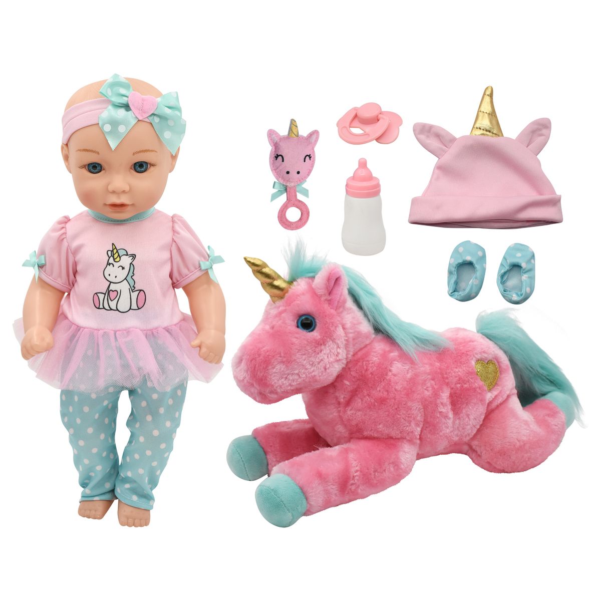 NEW ADVENTURES - Muñeca con Peluche Grande 38 cm