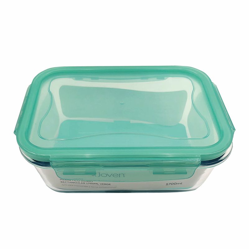 Casa Joven - Hermético Vidrio Rectangular 1700mL Verd