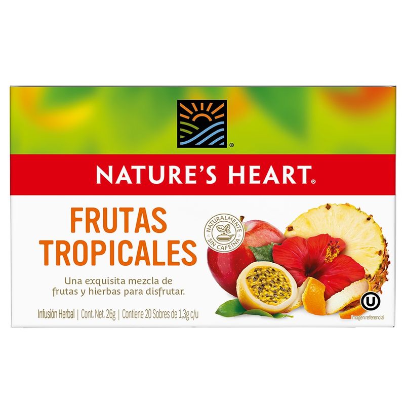 NATURES HEART - Infusión Herbal Natures Heart Frutas Tropicales Caja 20 Sobres