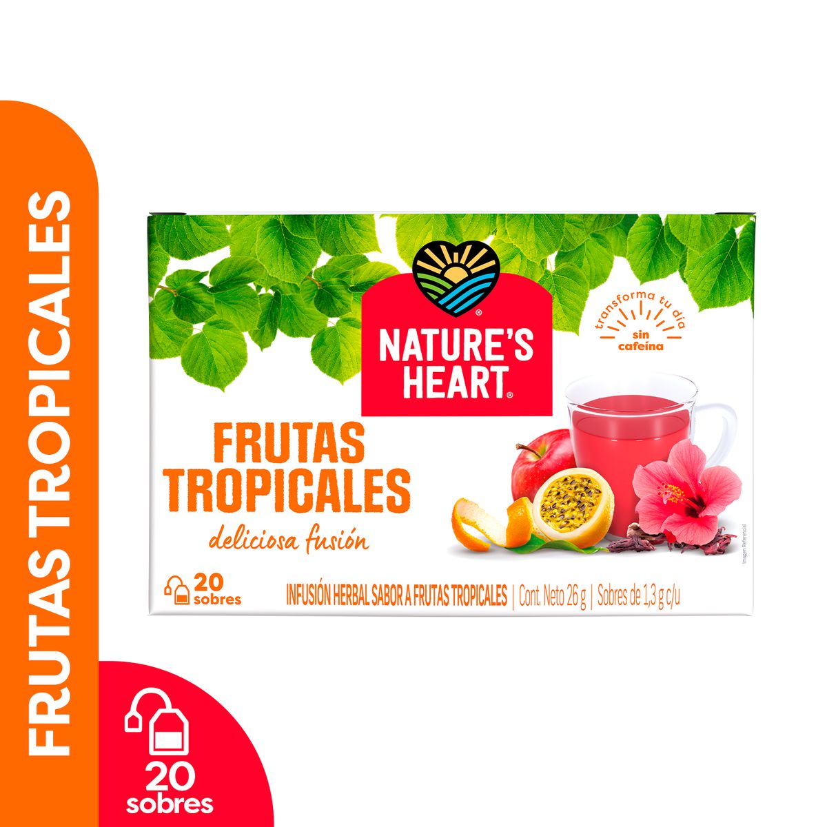 NATURES HEART - Infusión Herbal Natures Heart Frutas Tropicales Caja 20 Sobres