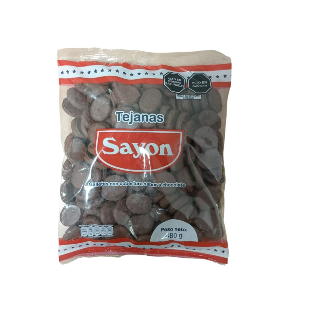 SAYON - Galletas Sayon Tejanas Cobertura Chocolate Bolsa 480 g