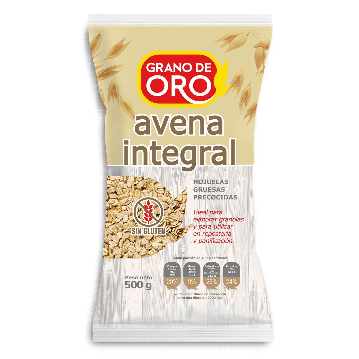 GRANO DE ORO - Avena Integral Grano De Oro Bolsa 500 g