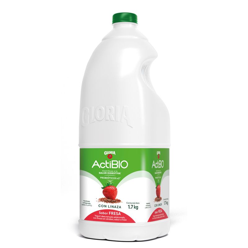 GLORIA - Yogurt Yoleit Gloria Actibio Fresa con Linaza Envase 1.7 Kg