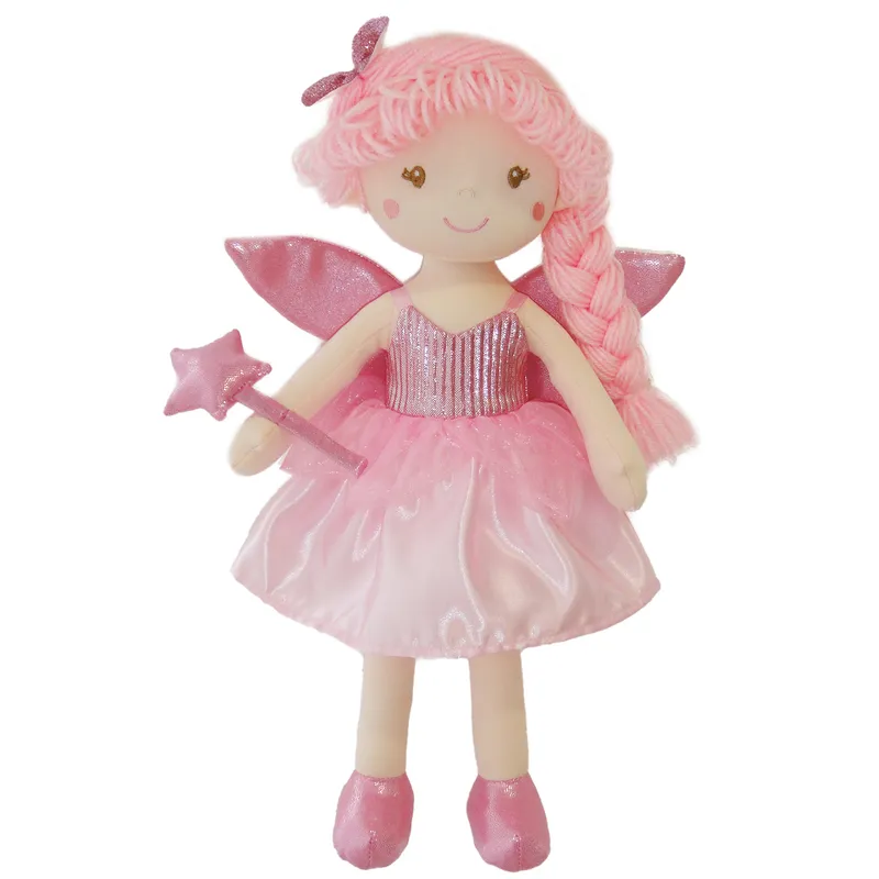 Muñeca De Trapo Hada Rosa 31 Cm – Peluche Suave Y Adorable, Regalo Perfecto Para Bebés Y Niñas
