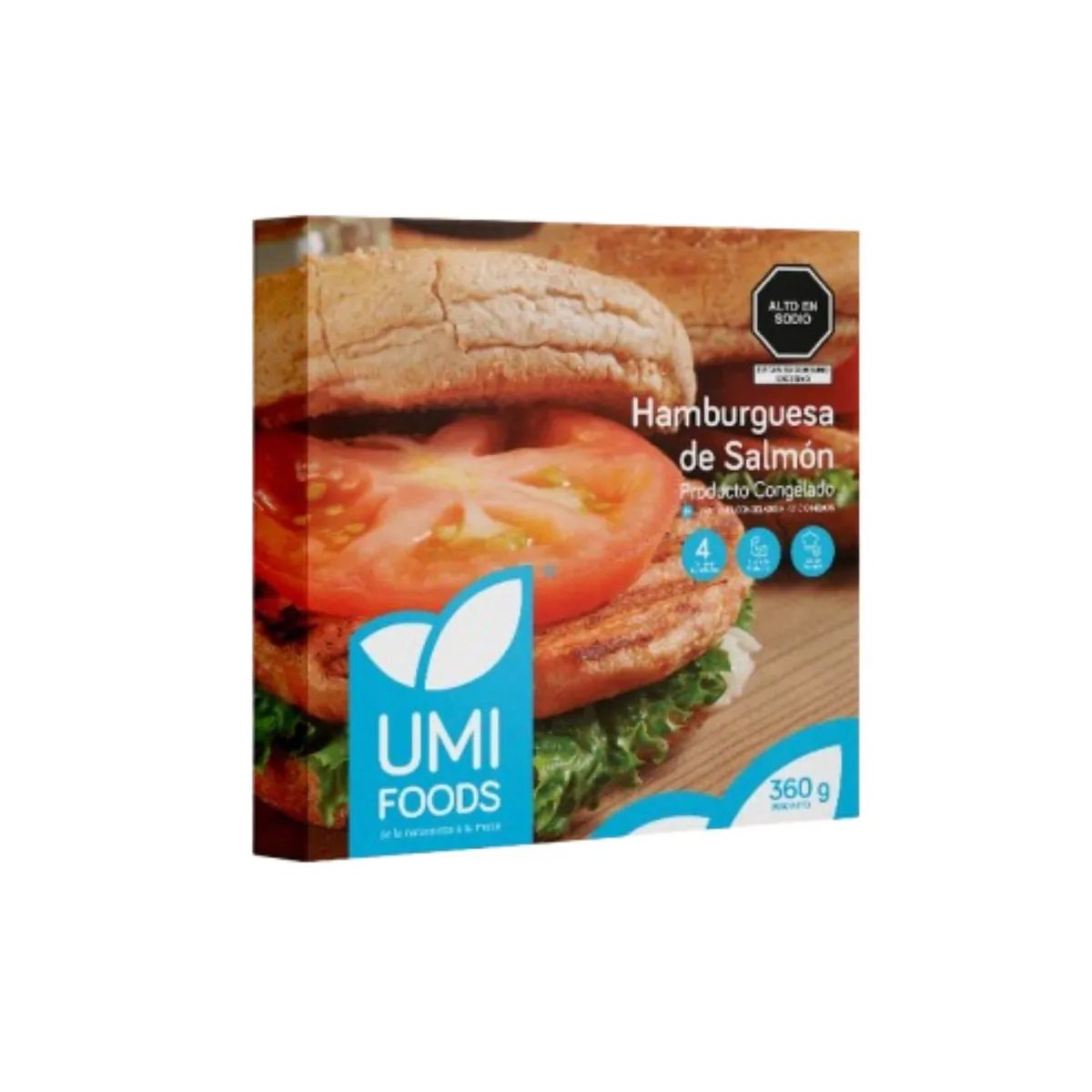 UMI FOODS - Hamburguesa de Salmón Umi Foods Caja 360 g