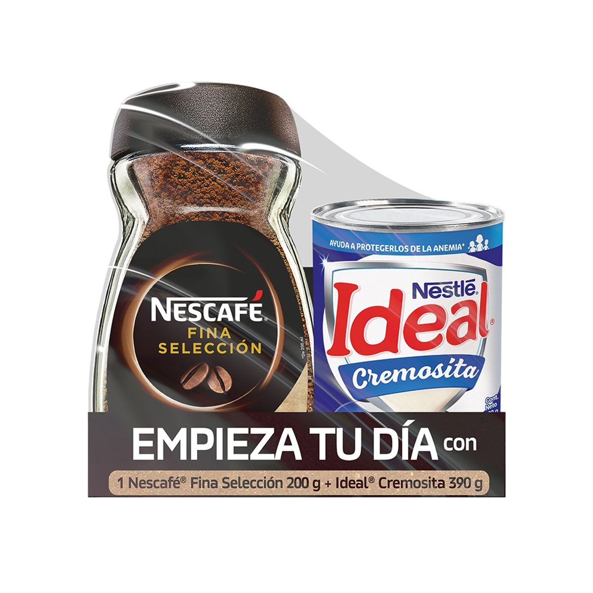 NESCAFE - Café Instantáneo Nescafé 200 g + Mezcla Láctea Ideal 390 g