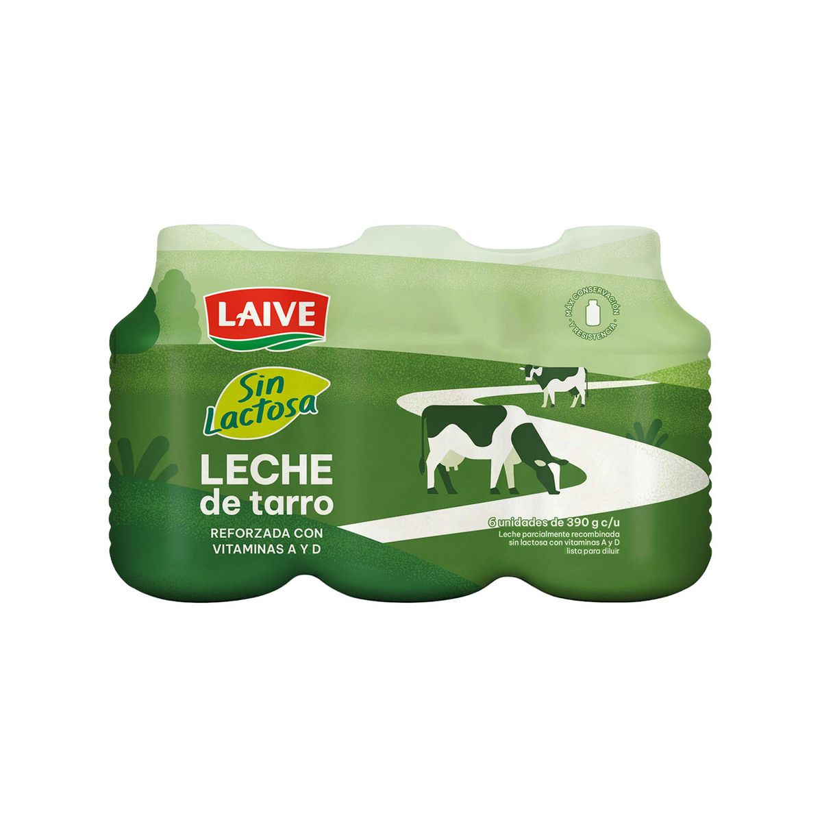 LAIVE - Leche De Tarro Laive Sin Lactosa Sixpack Botella 390 g