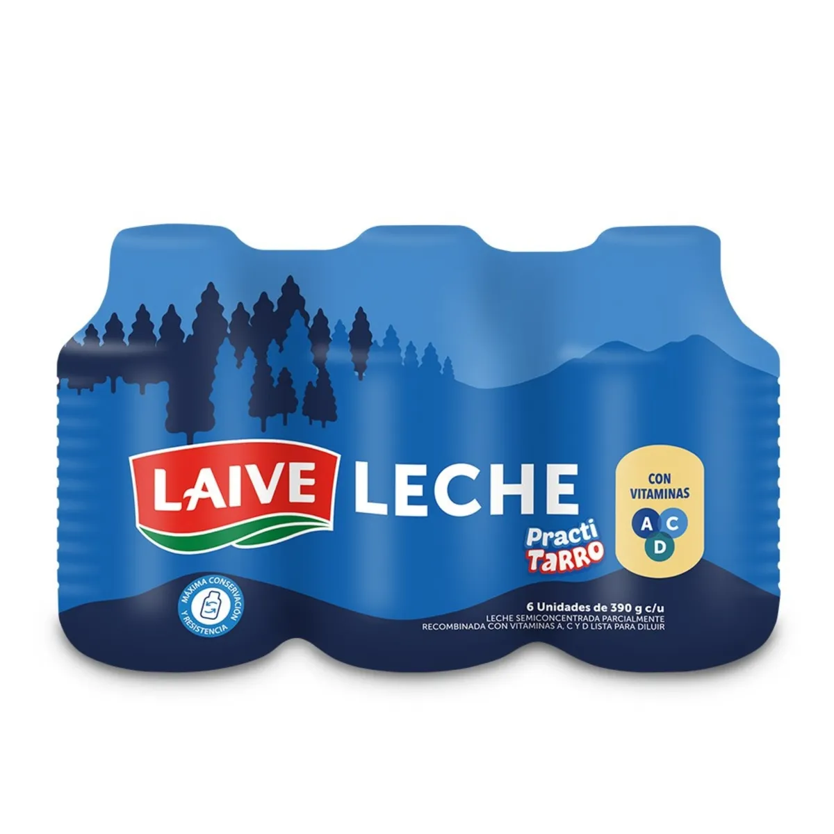 LAIVE - Leche Laive Practitarro Sixpack Botella 390 g