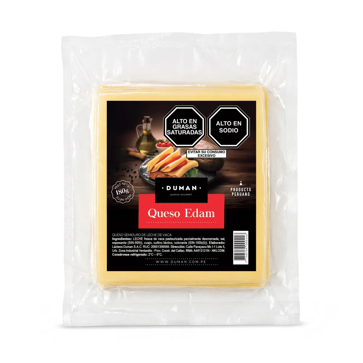 DUMAN - Queso Edam Duman Laminado Empaque 180 g