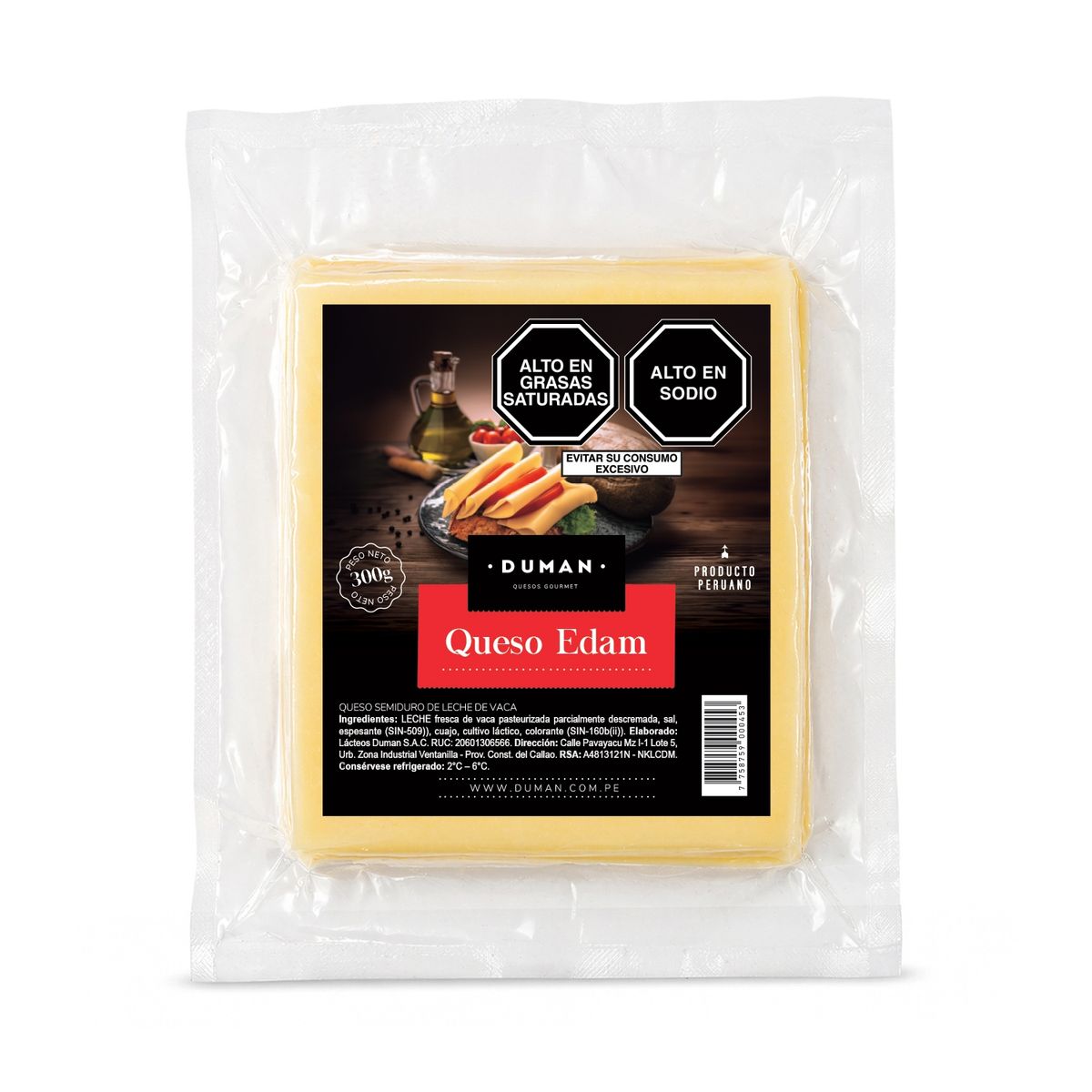 DUMAN - Queso Edam Duman Laminado Empaque 300 g