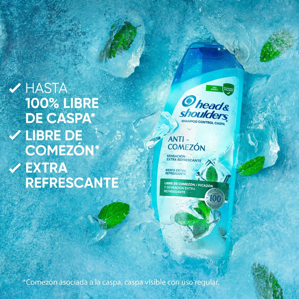 HEAD SHOULDERS - Shampoo Head & Shoulders Anticomezón Menta Botella 650 mL
