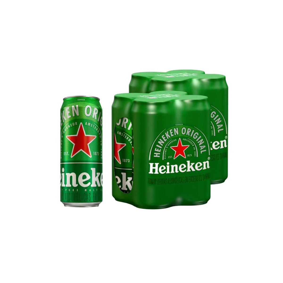 HEINEKEN - Cerveza Heineken Pack 8 Latas 473 mL
