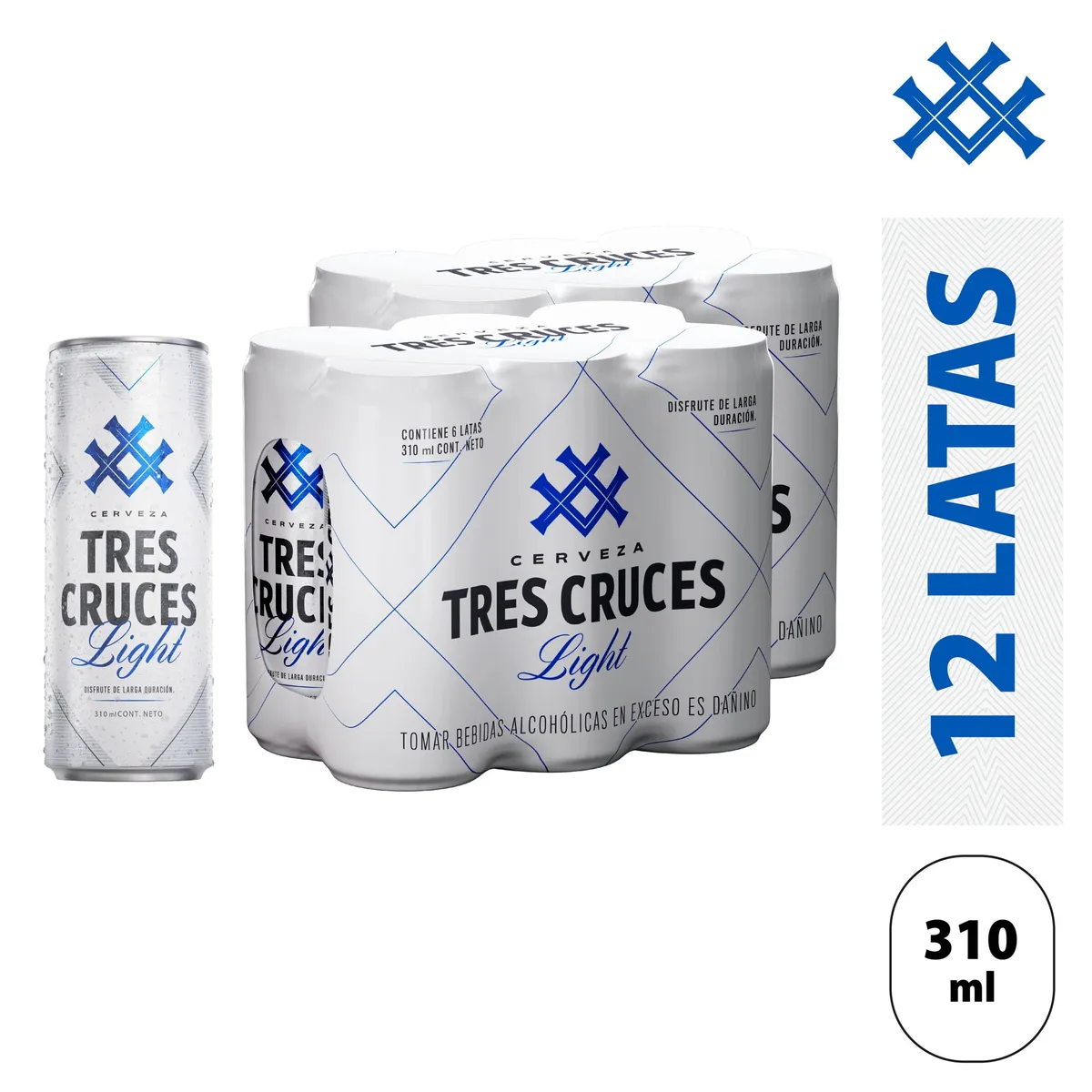 TRES CRUCES - Cerveza Tres Cruces Light 2 Sixpack Lata 310 mL