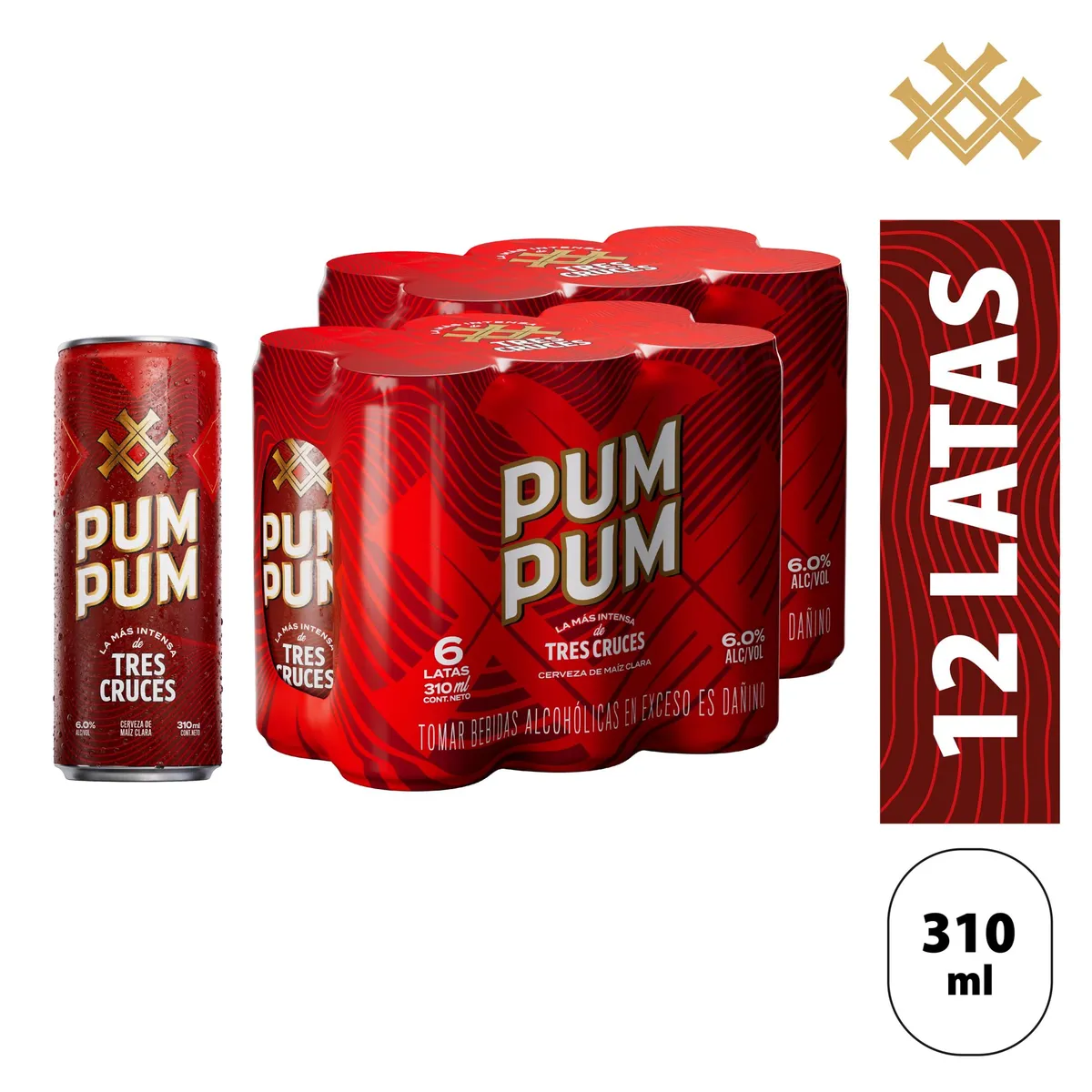PUM PUM - Cerveza Pum Pum 2 Sixpack Lata 310 mL