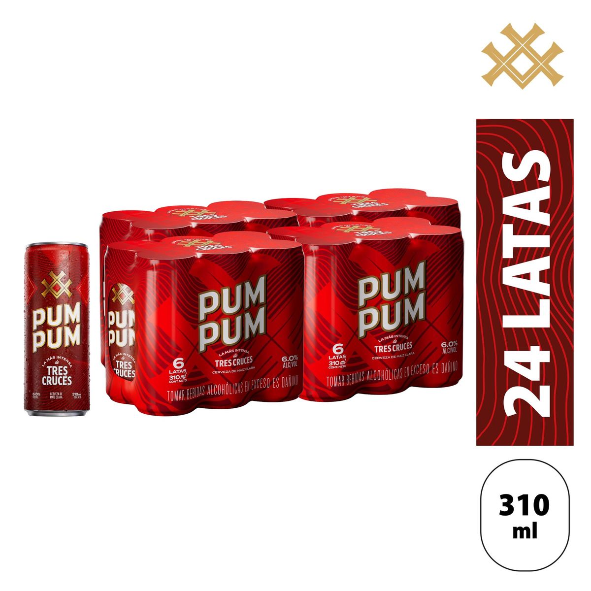 PUM PUM - Cerveza Pum Pum 4 Sixpack Lata 310 mL