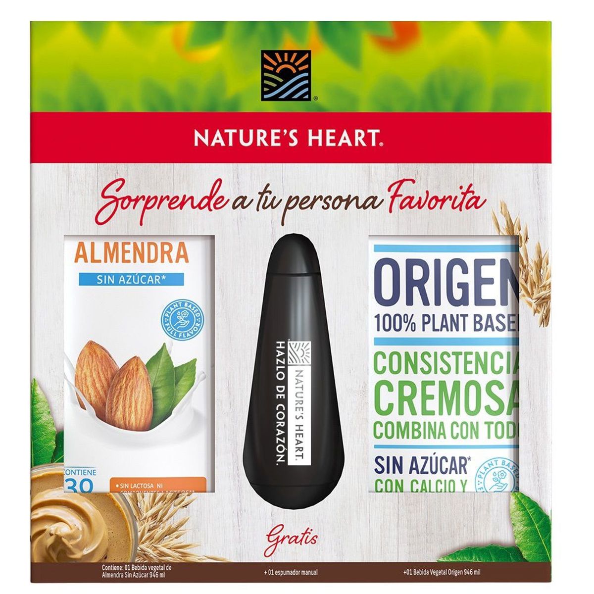 NATURES HEART - Bebida Original 946mL+Almendra 946mL+1Espumante Natures Heart