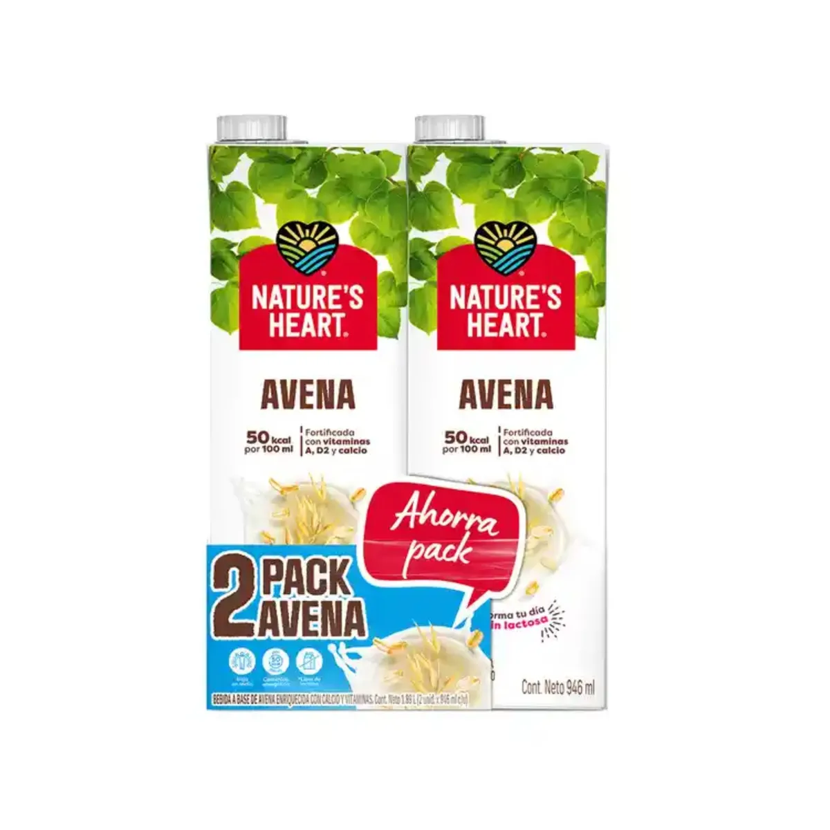 NATURES HEART - Bebida de Avena Nature’s Heart Pack 2 Cajas 946 mL