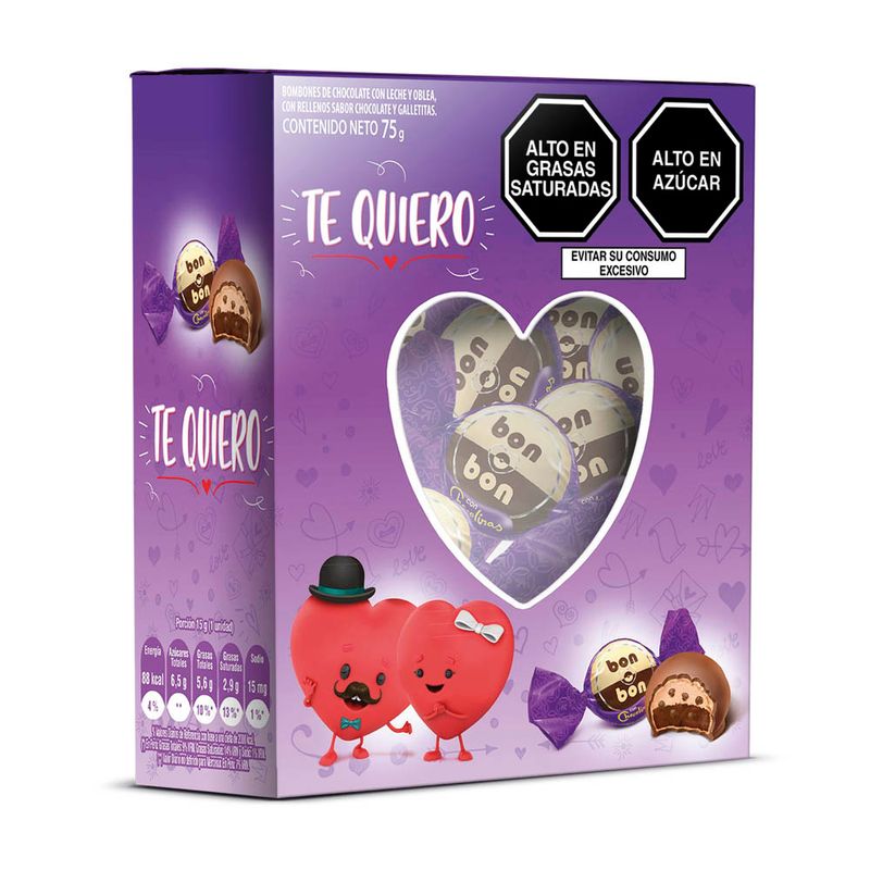 BON O BON - Bombones Bon O Bon Caja Corazón Empaque 75 g