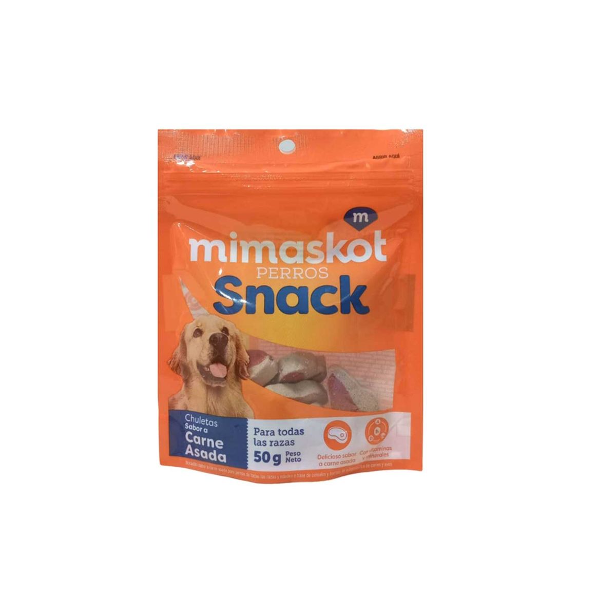 MIMASKOT - Snack Perros Mimaskot Chuletas Carne Asada Doypack 50 g