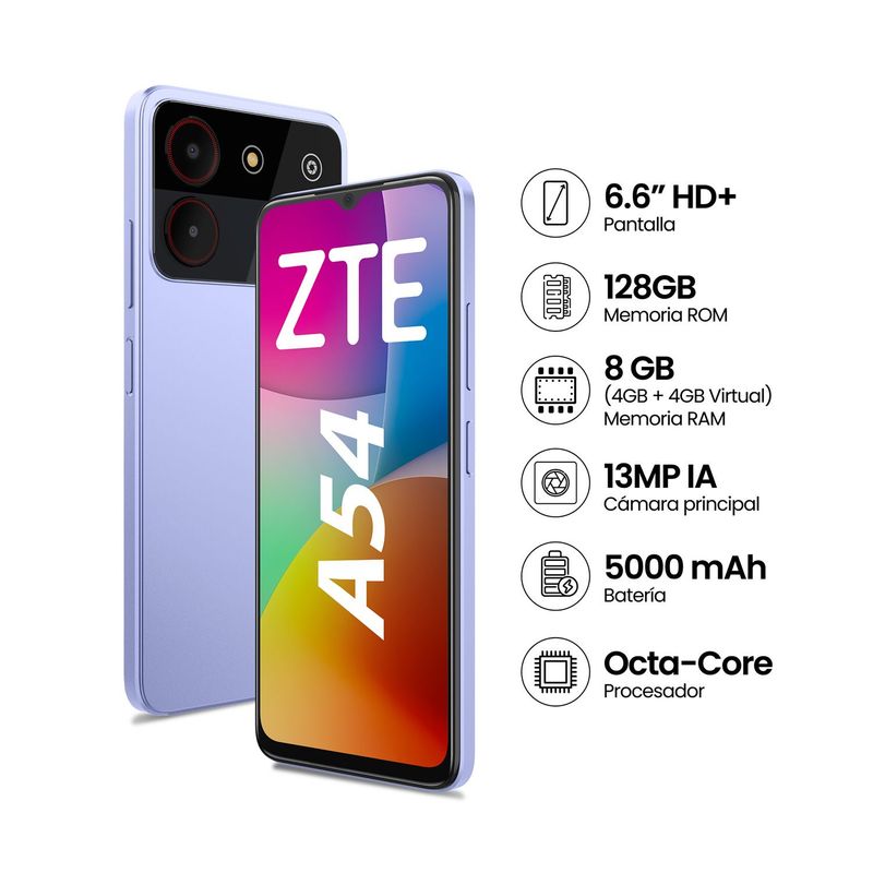 Zte - Smartphone Zte Blade A54 4Gb+128Gb Lila