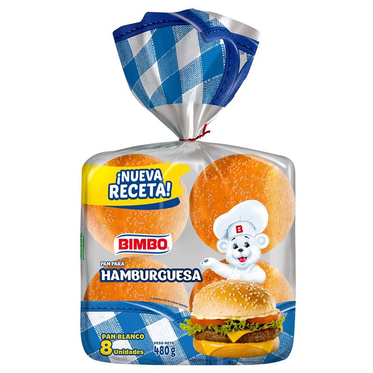 BIMBO - Pan Hamburguesa Bimbo Bolsa Polietileno 480 g