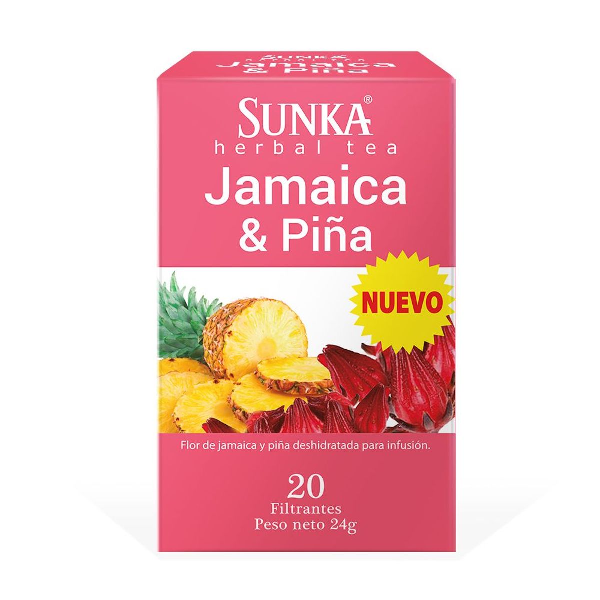 SUNKA - Infusión Filtrante Jamaica y Piña Sunka Caja 20 Sobres