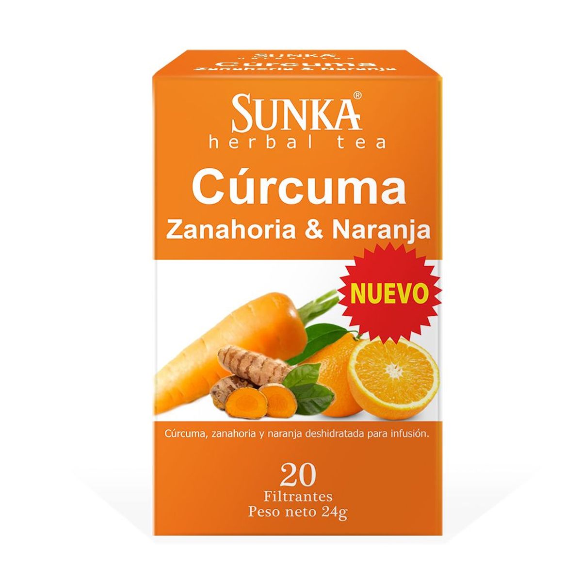 SUNKA - Infusión Cúrcuma Zanahoria y Naranja Sunka Caja 20 Sobres