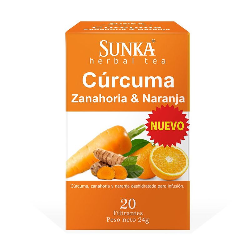 SUNKA - Infusión Cúrcuma Zanahoria y Naranja Sunka Caja 20 Und