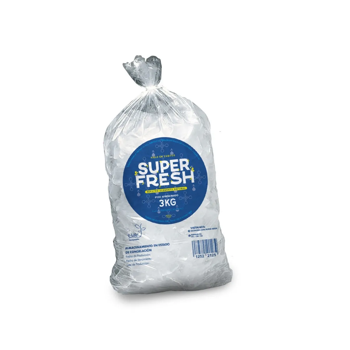 SUPER FRESH - Hielo en Cubitos Super Fresh Bolsa 3 Kg