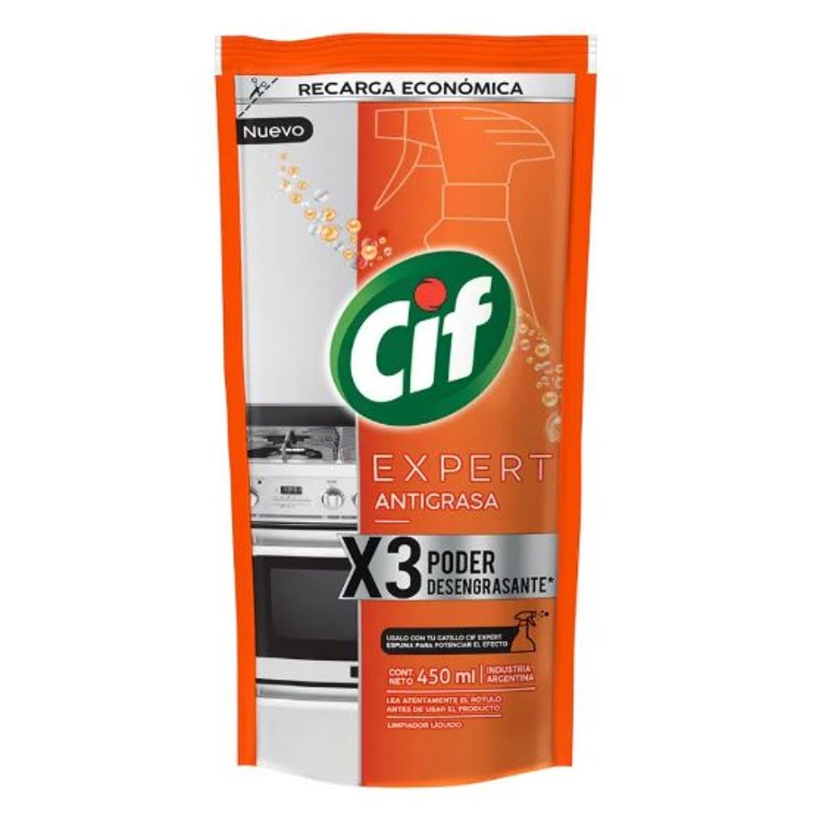 CIF - Limpiador Líquido Cif Expert Cocina Antigrasa Doypack 450 mL