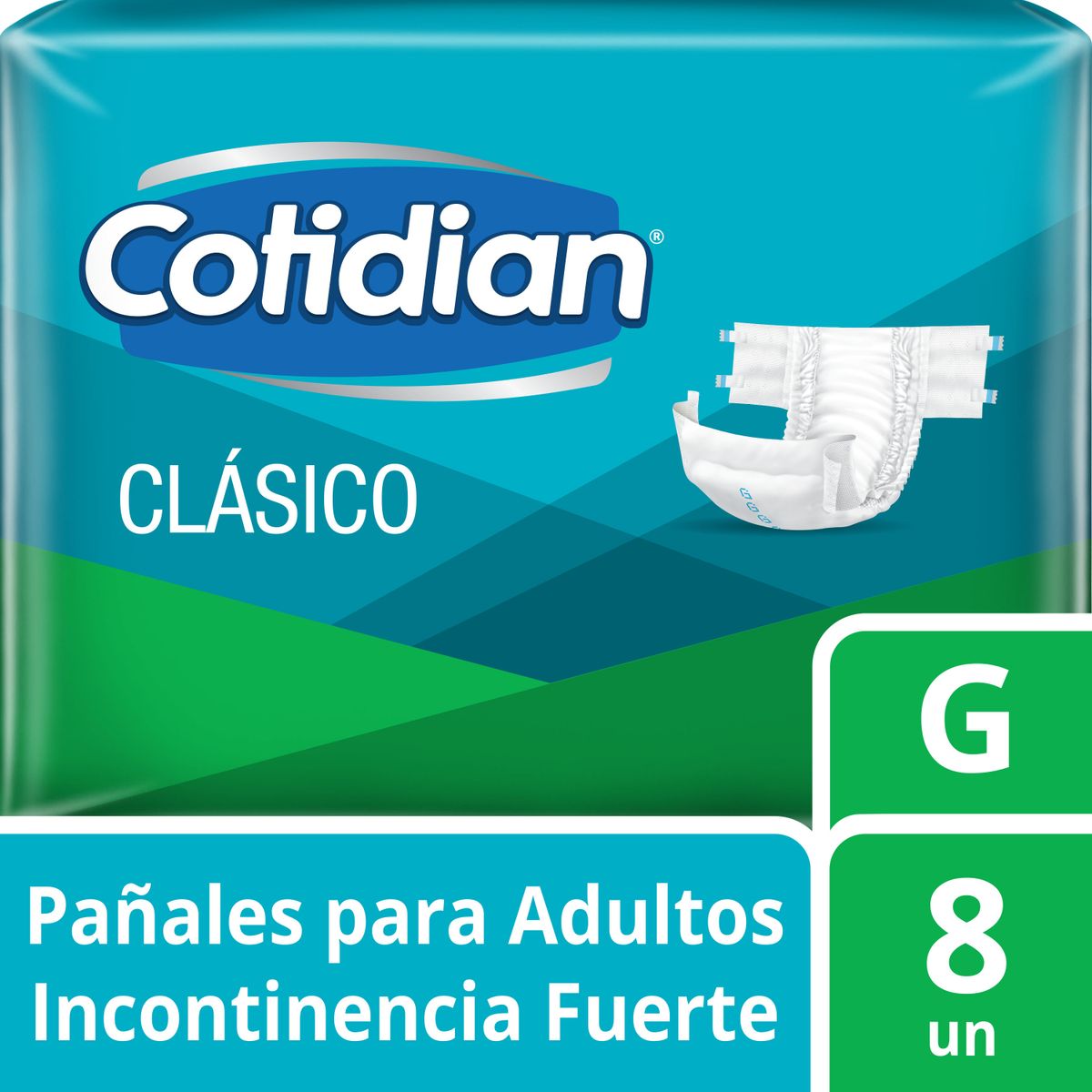 COTIDIAN - Pañal para Adulto Cotidian Clásico Unisex Talla G Empaque 8 Und