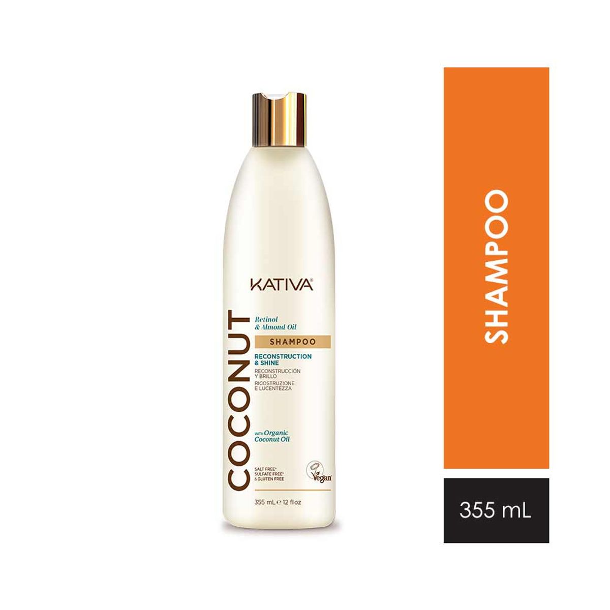 KATIVA - Shampoo Coconut Almond Retinol Kativa Botella 355 mL