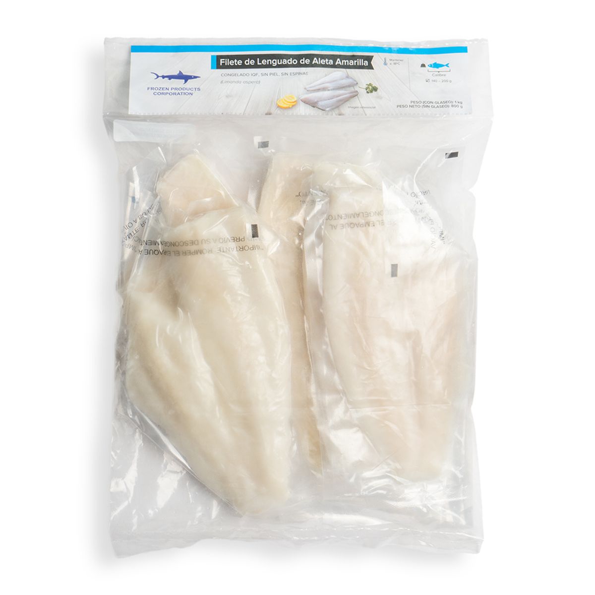 FROZEN - Filete De Lenguado Aleta Amarilla Congelado x 1 Kg